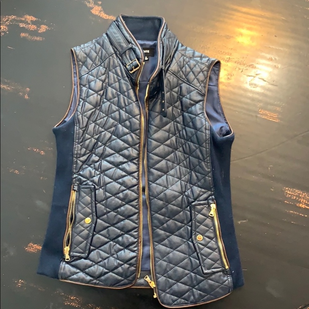 Navy pleather vest